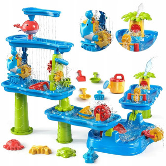 WOOPIE Ogromny Aquapark Stolik Wodny 6w1 Piaskownica Wodospad Tor Wodn