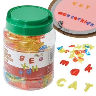 MASTERKIDZ Przezroczysty Alfabet 52 Kolorowe Literki Do Panelu Świetln