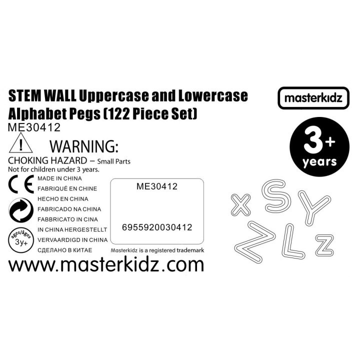 MASTERKIDZ Alfabet Zestaw Liter (Dużych i Małych) do Paneli Ściennych 