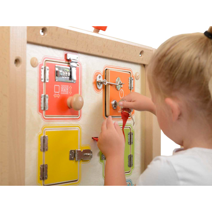 MASTERKIDZ Nauka Otwierania i Zamykania Zamków Ścienna Tablica Manipul