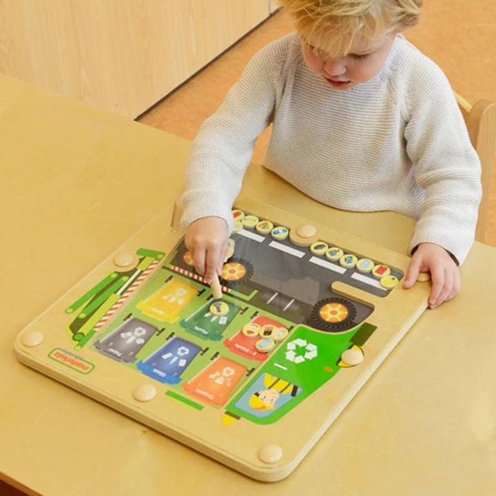 MASTERKIDZ Tablica Magnetyczna Segregowanie Odpadów Ciężarówka do Recy
