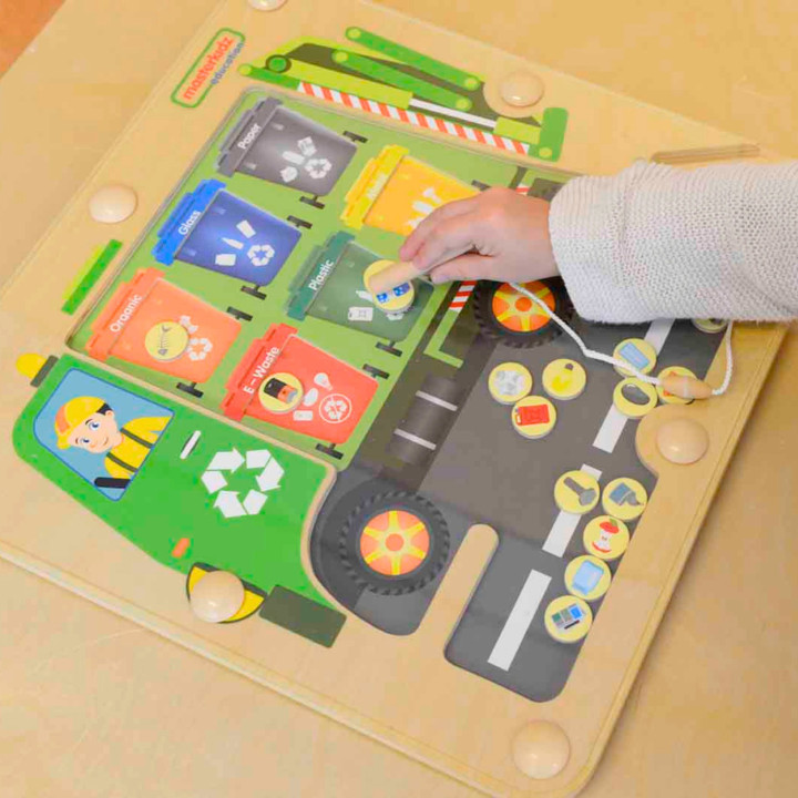 MASTERKIDZ Tablica Magnetyczna Segregowanie Odpadów Ciężarówka do Recy