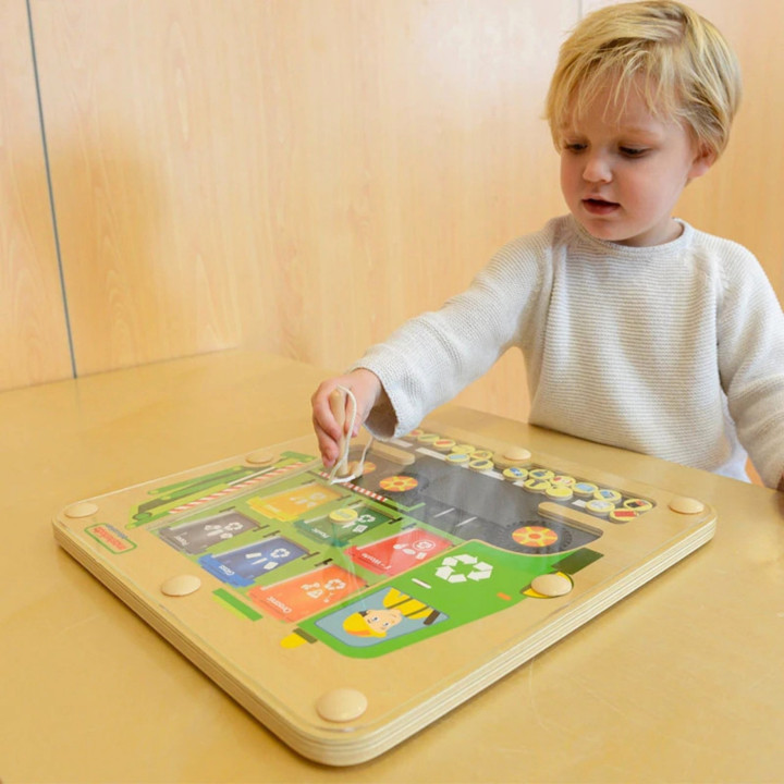 MASTERKIDZ Tablica Magnetyczna Segregowanie Odpadów Ciężarówka do Recy