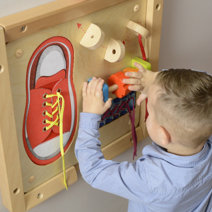 MASTERKIDZ Tablica Edukacyjna - Zręczność Manualna Sznurowanie Montess