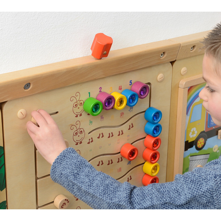MASTERKIDZ Kolorowe Gąsieniczki Nauka Liczb i Ilości - Tablica Ścienna
