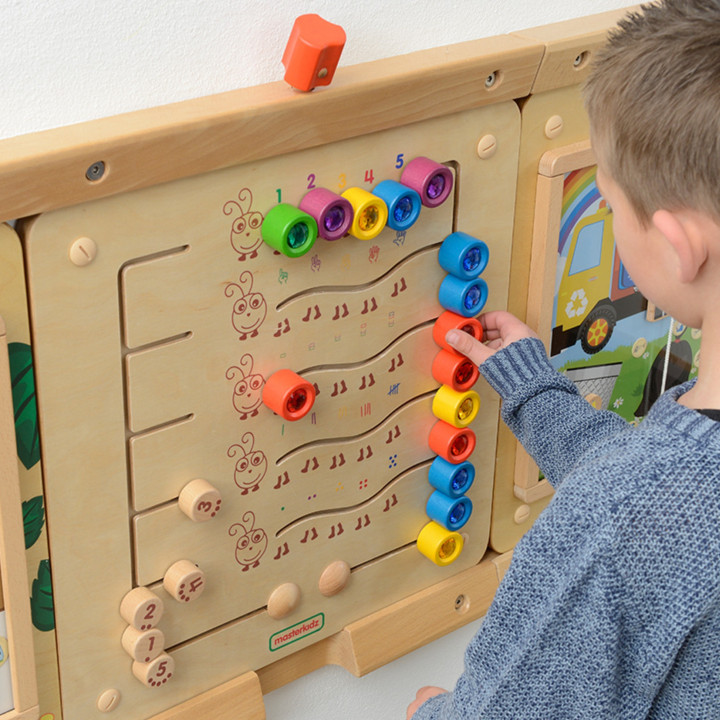 MASTERKIDZ Kolorowe Gąsieniczki Nauka Liczb i Ilości - Tablica Ścienna