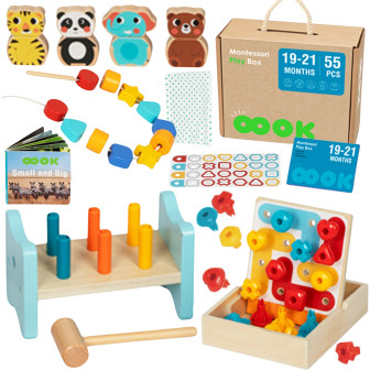 TOOKY TOY Box Pudełko XXL Montessori Edukacyjne 7w1 Sensoryczne 19-21 