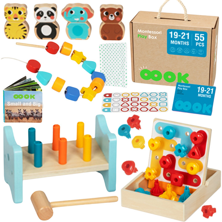 TOOKY TOY Box Pudełko XXL Montessori Edukacyjne 7w1 Sensoryczne 19-21 