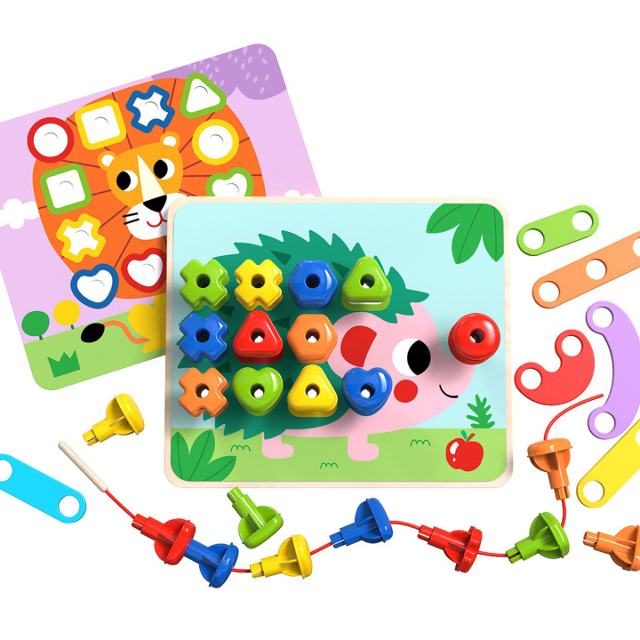 TOOKY TOY Wielofunkcyjna Tablica Zestaw Kolorowych Śrubek Nauka Kształ