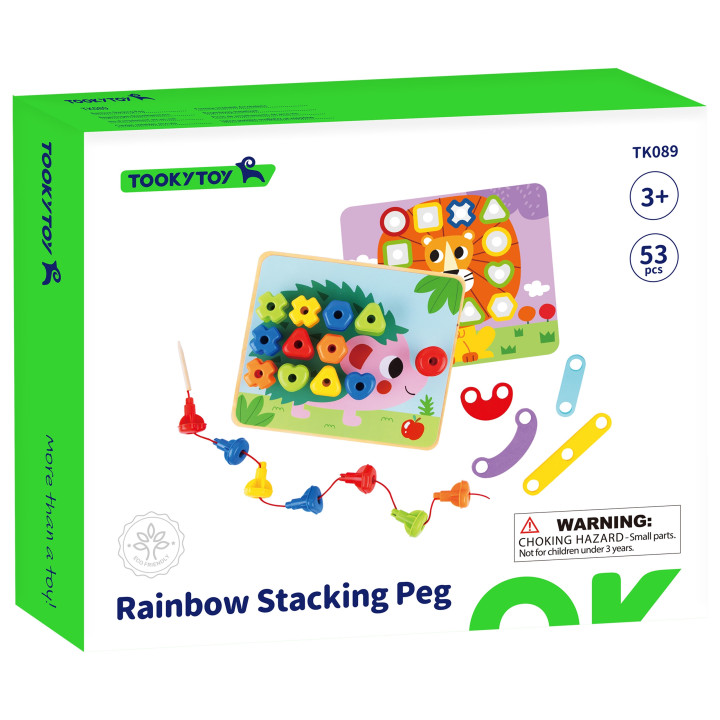 TOOKY TOY Wielofunkcyjna Tablica Zestaw Kolorowych Śrubek Nauka Kształ