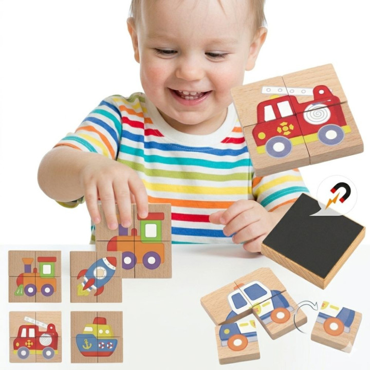 Viga Układanka drewniana Montessori puzzle magnetyczne edukacyjne poja