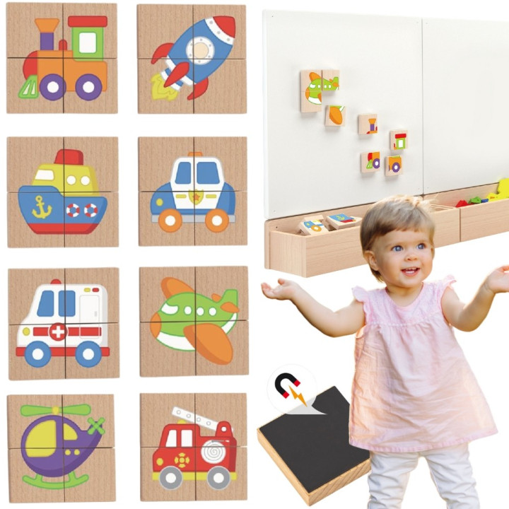 Viga Układanka drewniana Montessori puzzle magnetyczne edukacyjne poja