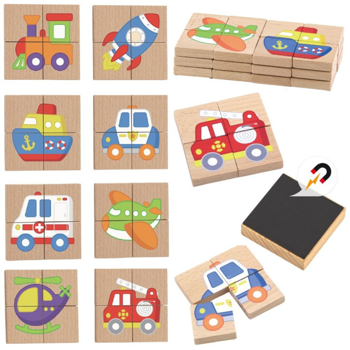Viga Układanka drewniana Montessori puzzle magnetyczne edukacyjne poja