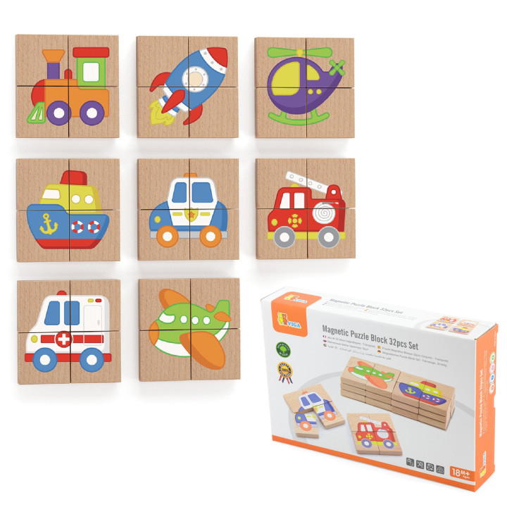 Viga Układanka drewniana Montessori puzzle magnetyczne edukacyjne poja