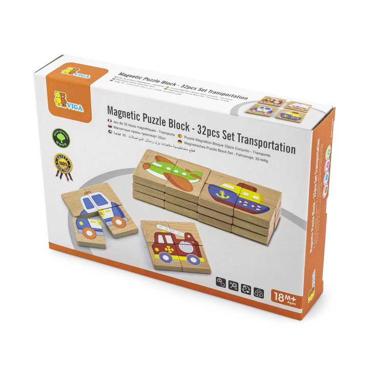 Viga Układanka drewniana Montessori puzzle magnetyczne edukacyjne poja