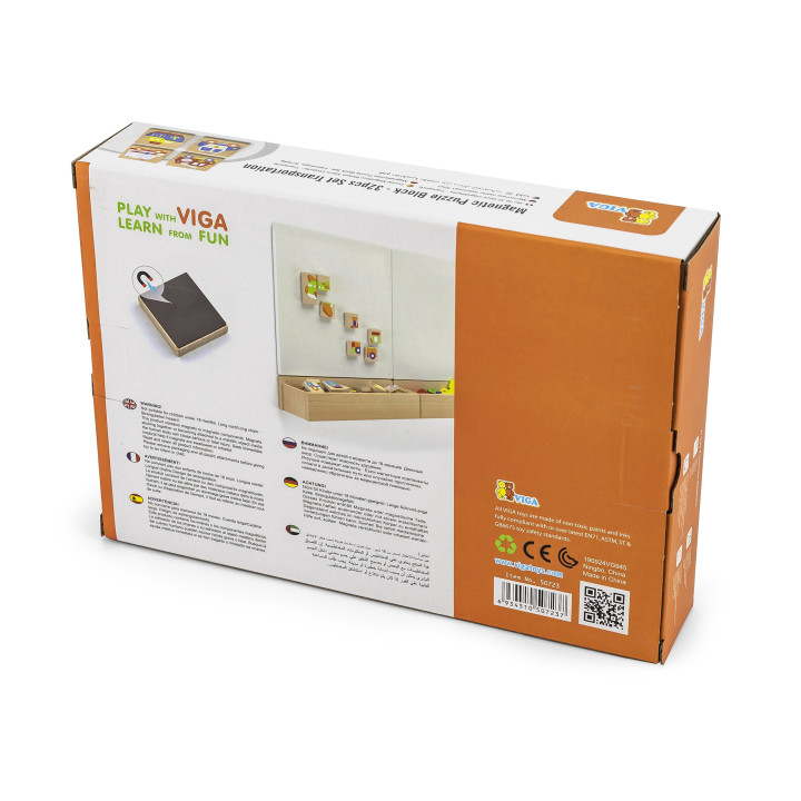 Viga Układanka drewniana Montessori puzzle magnetyczne edukacyjne poja