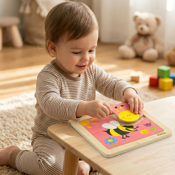 Viga Drewniane Puzzle Pszczoła Układanka Montessori Edukacyjna 18m+ Ow