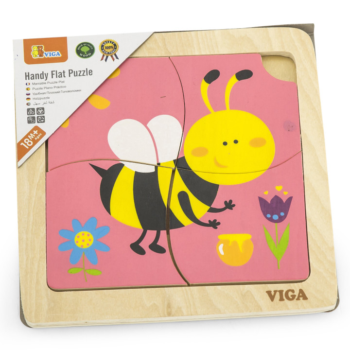 Viga Drewniane Puzzle Pszczoła Układanka Montessori Edukacyjna 18m+ Ow