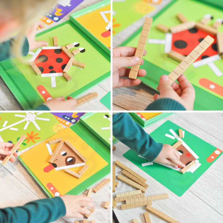 TOOKY TOY Układanka Gra Logiczna Łamigłówki Klocki Magnetyczne dla Dzi
