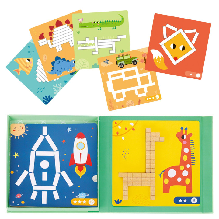 TOOKY TOY Układanka Gra Logiczna Łamigłówki Klocki Magnetyczne dla Dzi