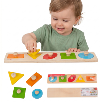 CLASSIC WORLD Drewniana Układanka Geometryczna MONTESSORI Sorter Kszta