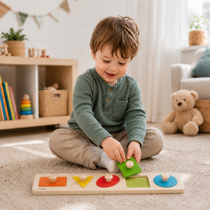 CLASSIC WORLD Drewniana Układanka Geometryczna MONTESSORI Sorter Kszta