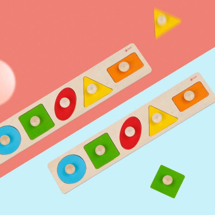 CLASSIC WORLD Drewniana Układanka Geometryczna MONTESSORI Sorter Kszta