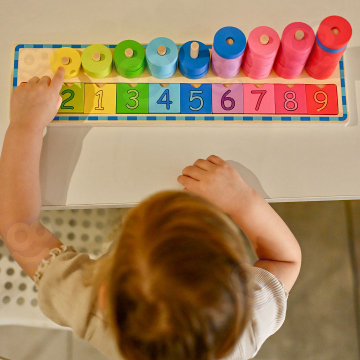 WOOPIE GREEN Układanka Nauka Liczenia i Kolorów Montessori 56 el.