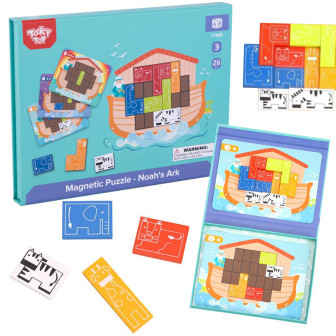 TOOKY TOY Układanka Magnetyczna Montessori Logiczna Puzzle Tetris Arka