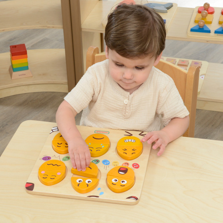 MASTERKIDZ Tablica do Nauki Emocji Drewniane Jajka jaki Humor? Montess
