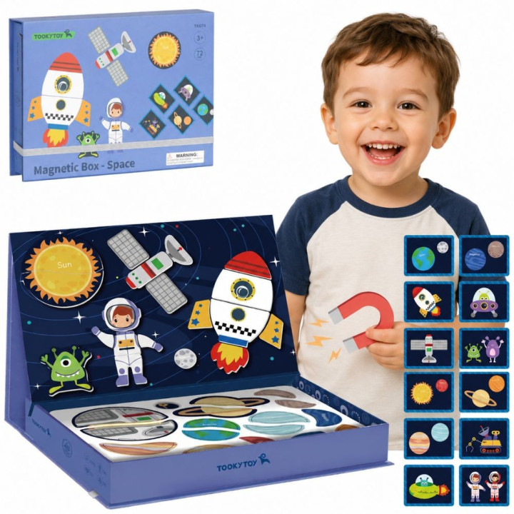 TOOKY TOY Układanka Magnetyczna Puzzle Montessori Pudełko Edukacyjne K