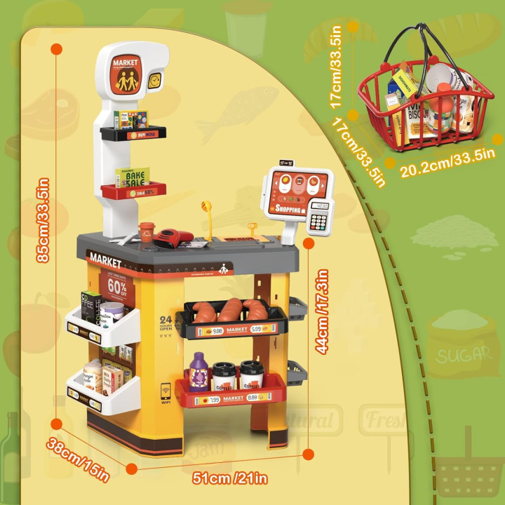 WOOPIE Interaktywny Super Market dla Dzieci Akcesoria