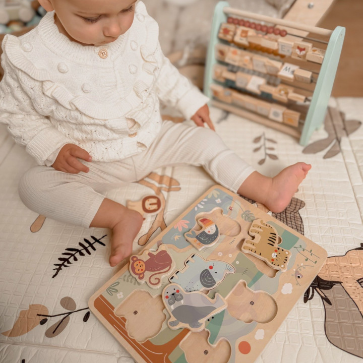 TOOKY TOY Drewniana Układanka Montessori Interaktywne Puzzle Dźwiękowe