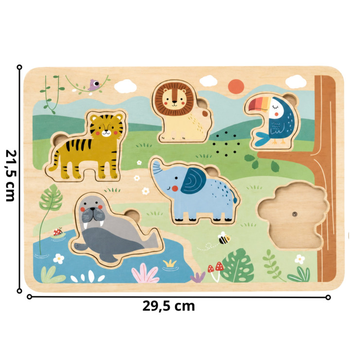 TOOKY TOY Drewniana Układanka Montessori Interaktywne Puzzle Dźwiękowe