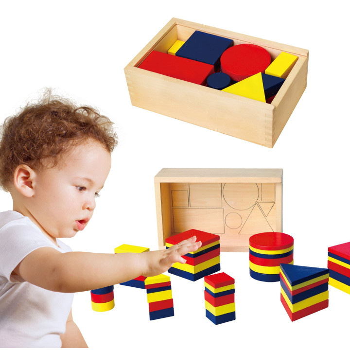 Drewniane Klocki Dienesa Figury geometryczne Viga Toys Montessori