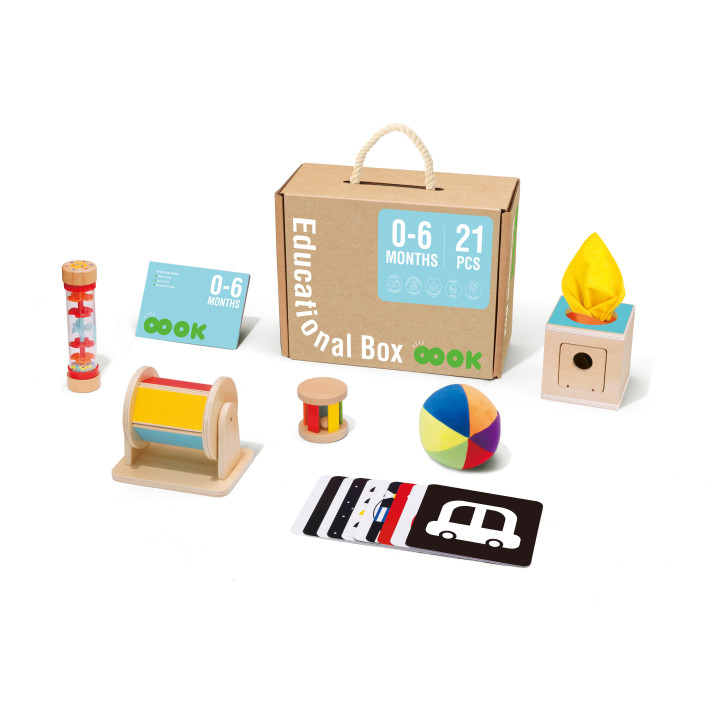TOOKY TOY Box Pudełko XXL Montessori Edukacyjne 6w1 Sensoryczne 0-6 Mi
