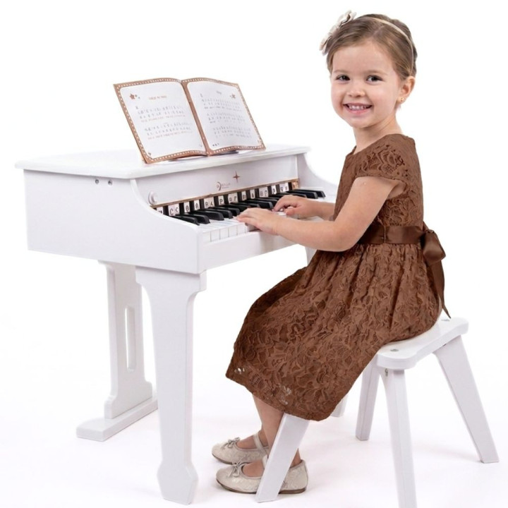CLASSIC WORLD Duże Pianino Fortepian dla Dzieci z Krzesełkiem i Książe