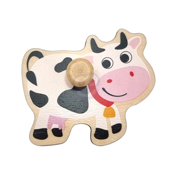 WOOPIE GREEN Drewniane Puzzle Montessori Farma z Pinezkami Do Dopasowa