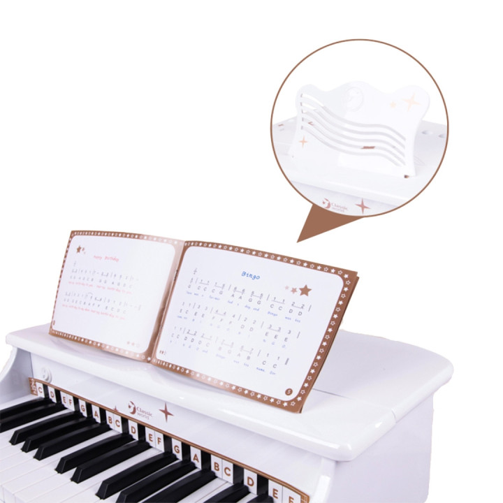 CLASSIC WORLD Duże Pianino Fortepian dla Dzieci z Krzesełkiem i Książe