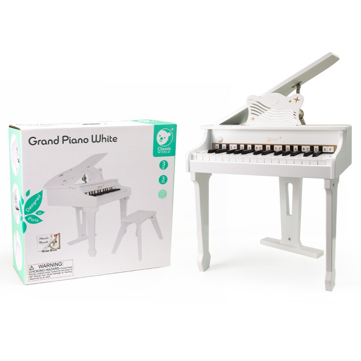 CLASSIC WORLD Duże Pianino Fortepian dla Dzieci z Krzesełkiem i Książe