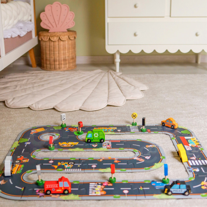 WOOPIE GREEN Droga Puzzle dla Dzieci Autostrada Makieta 21 el. Certyfi
