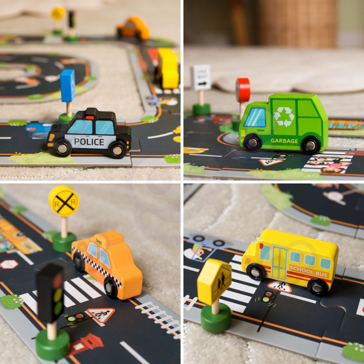 WOOPIE GREEN Droga Puzzle dla Dzieci Autostrada Makieta 21 el. Certyfi