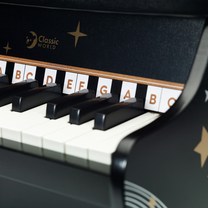 CLASSIC WORLD Pianino Czarne Drewniane Fantasy