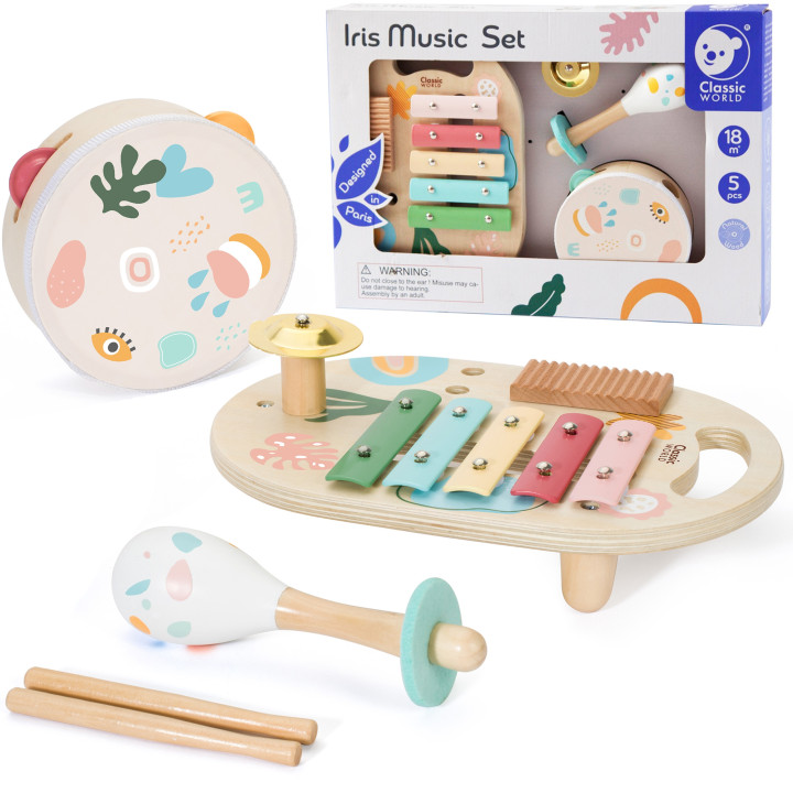 CLASSIC WORLD Zestaw Instrumenty Muzyczne dla Dzieci Cymbałki Bębenek 