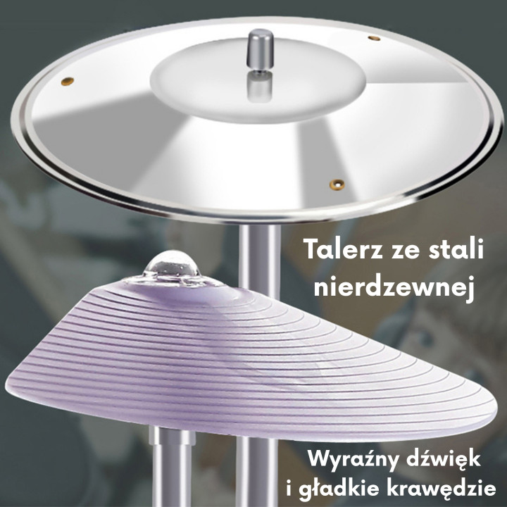WOOPIE Perkusja Edukacyjna dla Dzieci 5 Bębnów 1 Talerz + Taboret z Mo