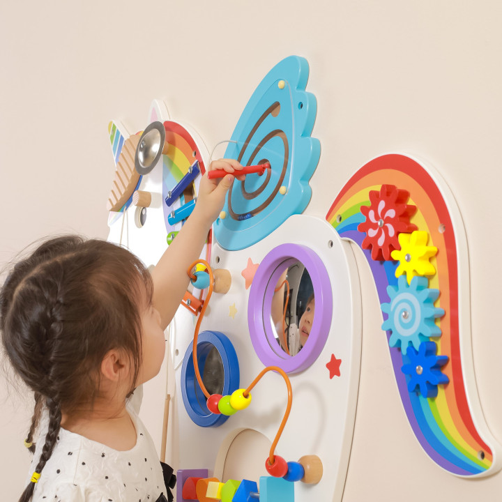 VIGA Drewniana Tablica Sensoryczna Manipulacyjna Jednorożec Certyfikat