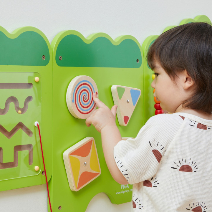 VIGA Tablica Sensoryczna Manipulacyjna Krokodyl Certyfikat FSC Montess