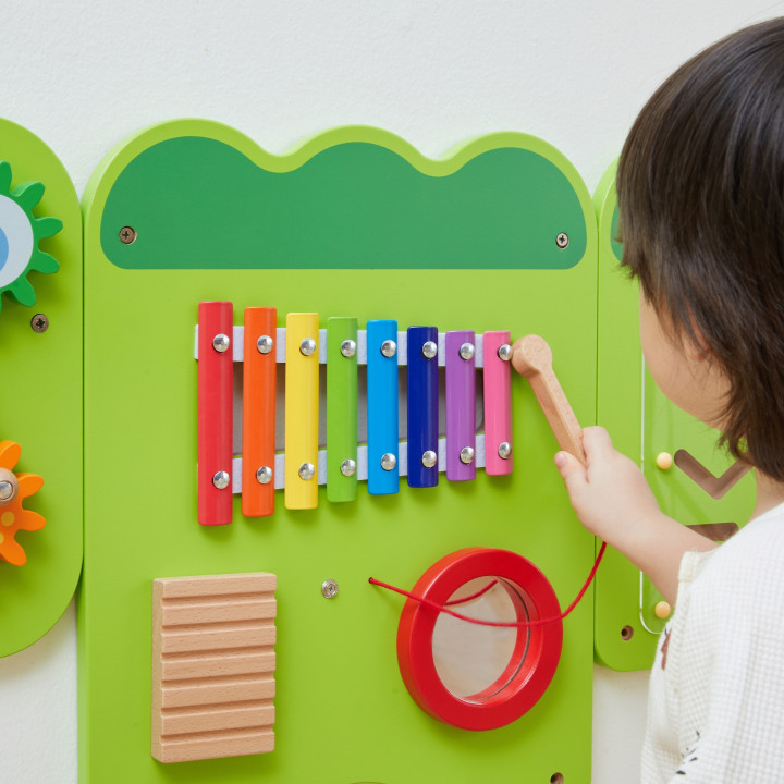 VIGA Tablica Sensoryczna Manipulacyjna Krokodyl Certyfikat FSC Montess