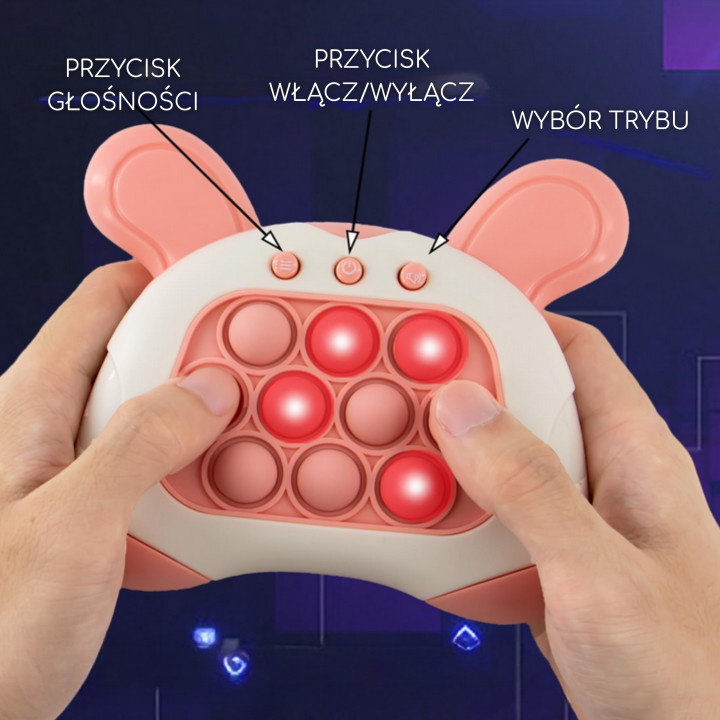 WOOPIE Gra POP IT Elektryczna Antystresowa Zręcznościowa Uszy Króliczk