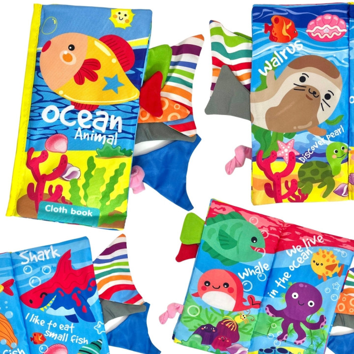 WOOPIE BABY Książeczka z Ogonkami Zwierząt Morskich Materiałowa Szeles